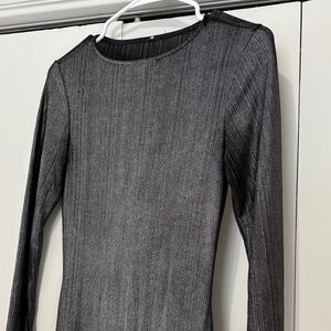 Elegant Black Long Sleeve Dress with shimmer